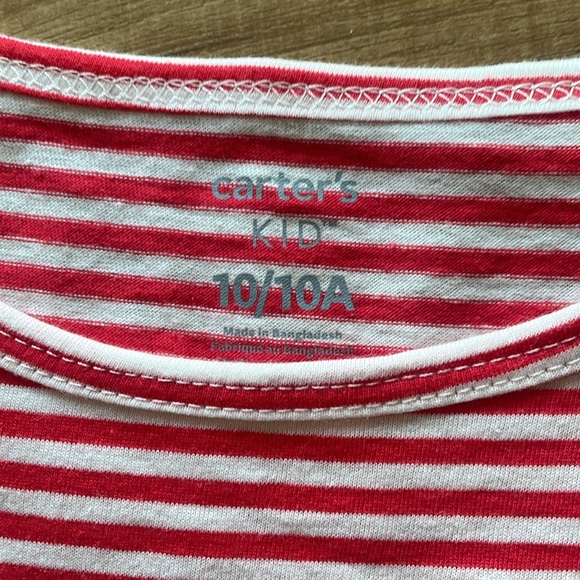 NWOT Carters Valentine Striped Chambray Dress - Picture 5 of 9